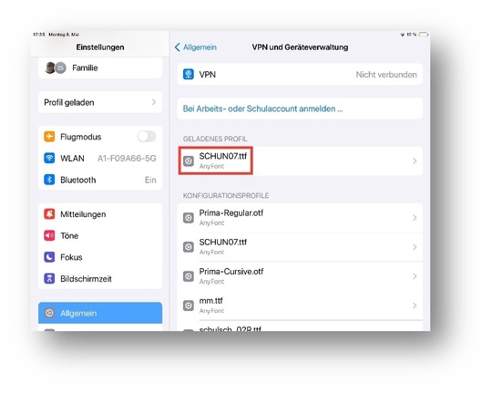 Abbildung: Screenshot AnyFont