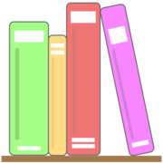 Icon: LIFEtool App Erfolgreich Lesen, coulorful books on a bookshelf